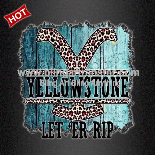 Yellow Stone Iron Ons White Ink Plastisol Transfers for Tshirts