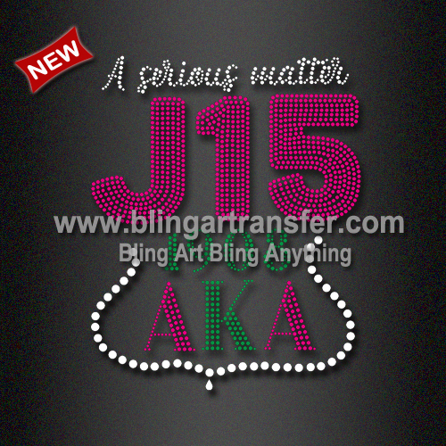 Bling Iron ons A Serious Matter J15 AKA Rhinestone Motif
