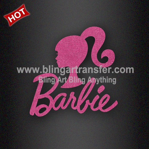 Bling Glitter Transfer Barbie Iron ons for Clothing