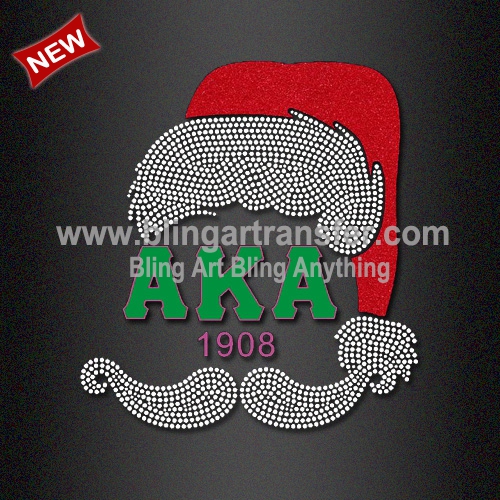 Rhinestone AKA with Santa Claus Glitter Transfers
