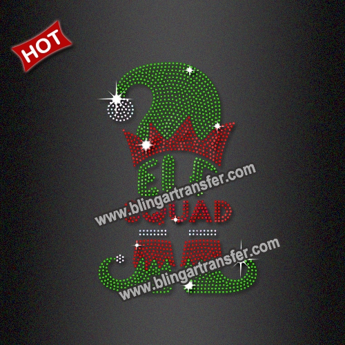2024 Xmas Elf Squad Rhinestone Iron On Transfers
